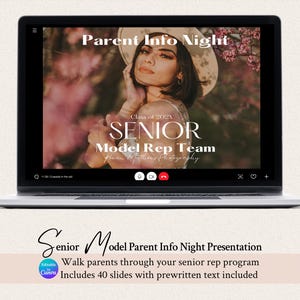 Senior Model Rep Presentation Deck | 40 Canva Slide Template for Parent Info Night, ROWAN