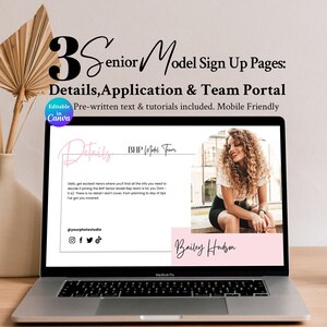 Senior Model Rep Team Canva Sign-Up Pages | Photographer Templates, BAILEY