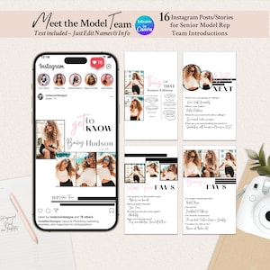 Get to Know Your Senior Model Team: Canva Instagram Carousel Posts & Stories Templates, BAILEY