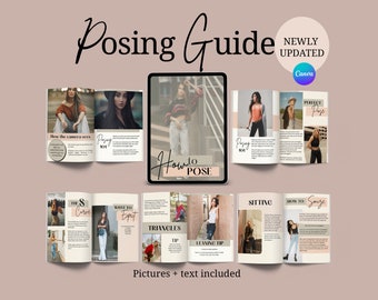 Modern Canva Pose Guide with Pictures, Canva Photographer Template, Posing Magazine, Photoshoot Prep, Photographer Prep Guide, EMILY