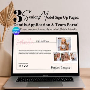 Canva Senior Model Rep Sign Up Pages: Photographer Application (Typeform, questions included), PEYTON