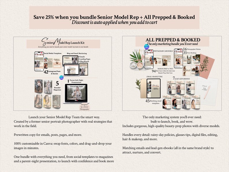 Senior Photography Welcome Guide Canva Template: Beauty Tips, Product and Info Guide, EMILY image 12