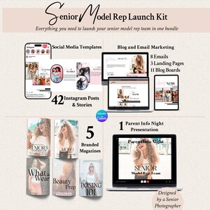 BAILEY Senior Model Rep Program Marketing Bundle – Prewritten Copy, Canva Templates for Photographers