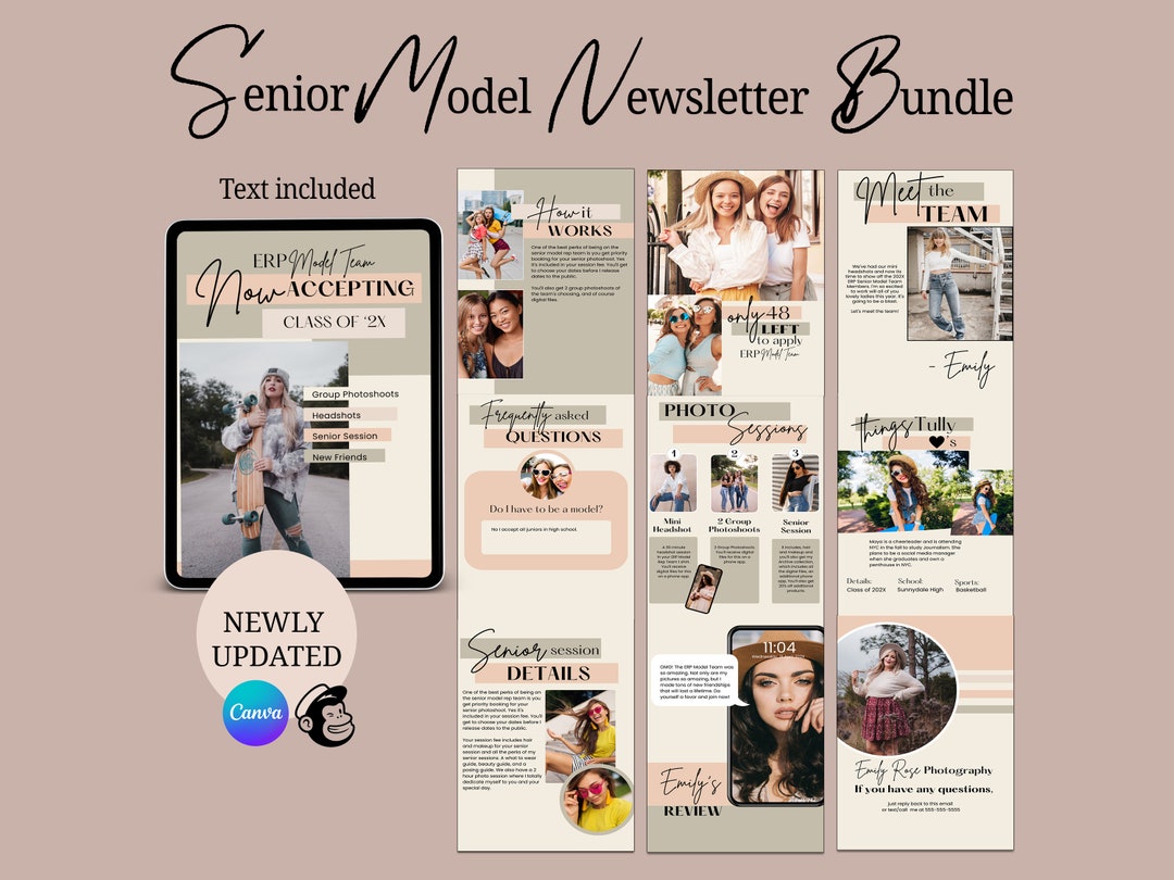 Canva Senior Model Rep Team Mailchilmp Newsletter, Senior Model Rep ...