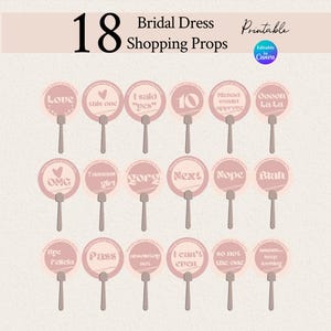 Retro Wedding Dress Shopping Paddles – Say Yes to the Dress Game (Canva Digital Download)