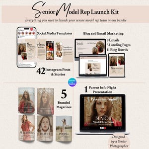 CELINE Senior Model Rep Launch Program: Prewritten Content Marketing Template (Canva, Digital Download)