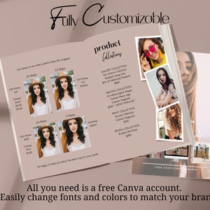 Canva Senior Photographer Price List, Photo Cropping Guide, Wall ...
