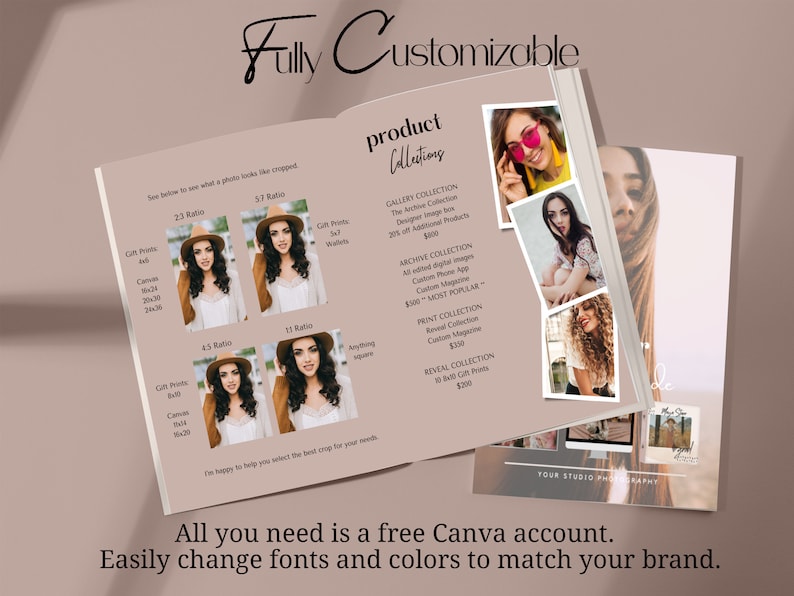 Canva Senior Photographer Price List, Photo Cropping Guide, Wall ...