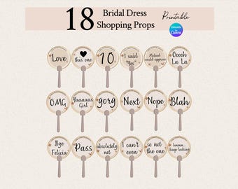 Boho Stars Wedding Dress Shopping Paddles – Editable Canva Templates for Bridal Dress Voting