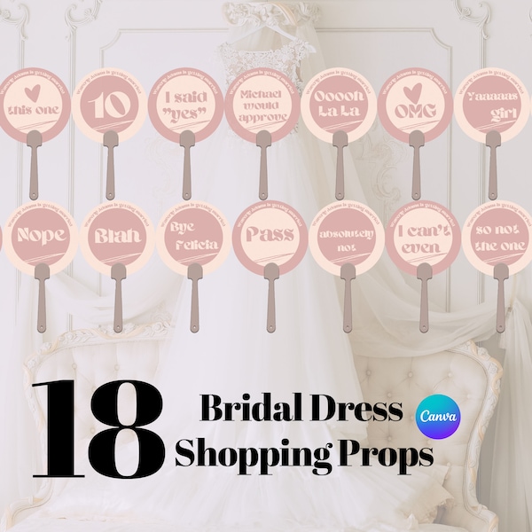 Retro Wedding Dress Shopping Paddle Signs. Bridal Party Games, Wedding Dress Shopping Voting Signs, I Said Yes To The Dress