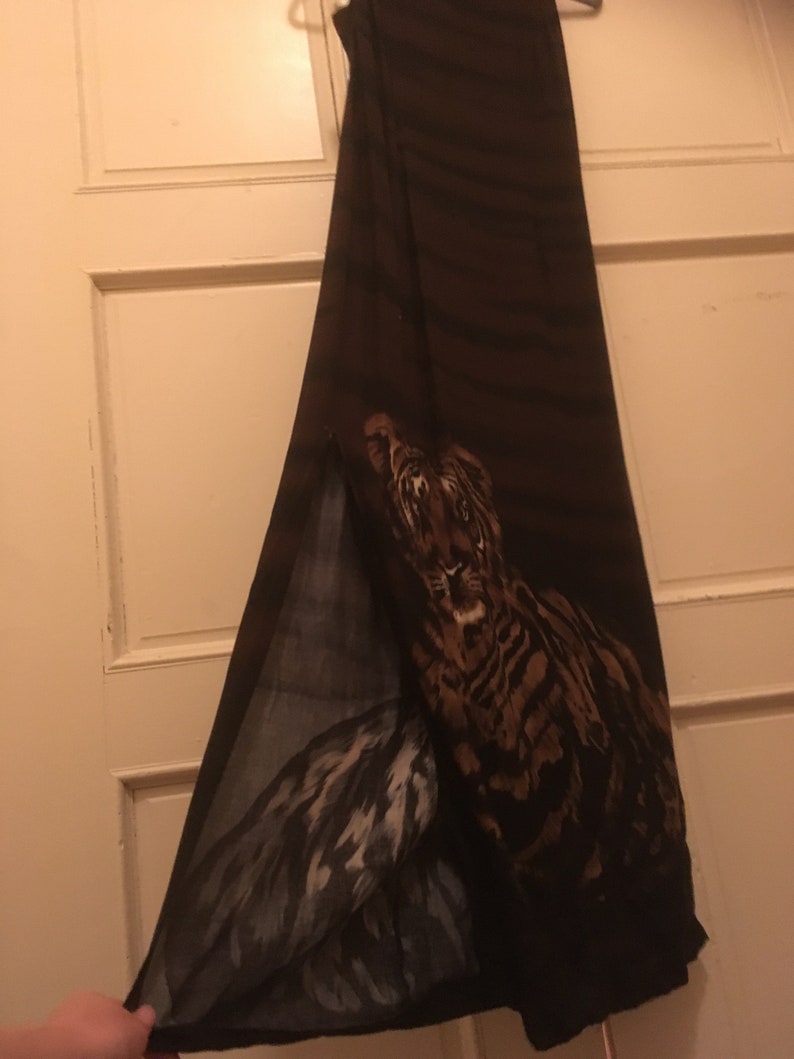 size SM 90/'s brown Tiger Print Striped Sleeveless Dress