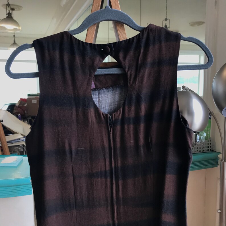 size SM 90/'s brown Tiger Print Striped Sleeveless Dress