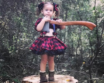 baby girl lumberjack outfit