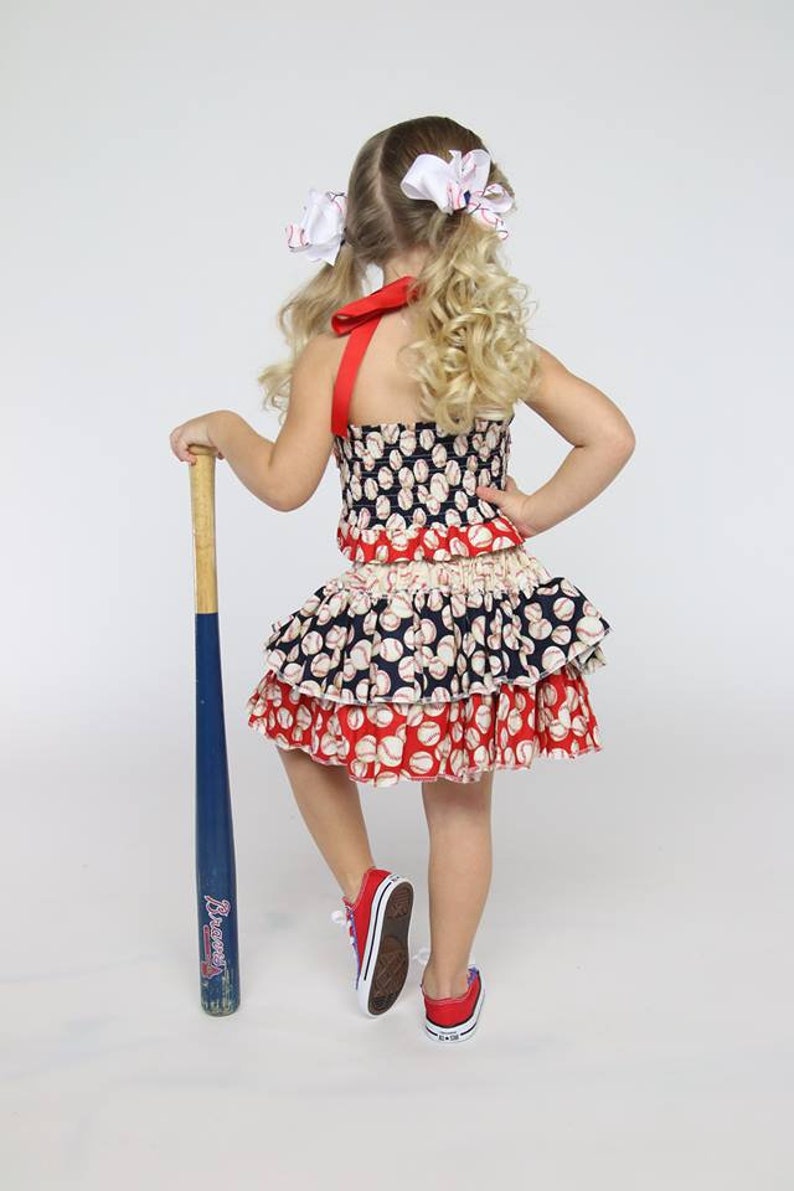 Baseball Dress Girls Baseball Outfit Pageant Baseball Etsy