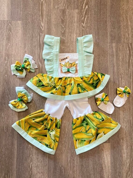 Corn Festival Outfit Girl Corn Dress Baby Girl Summer Etsy