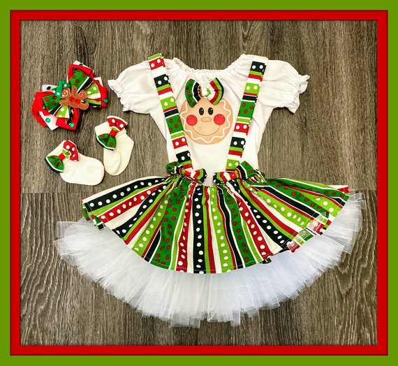 Girl's gingerbread dress baby gingerbread christmas | Etsy