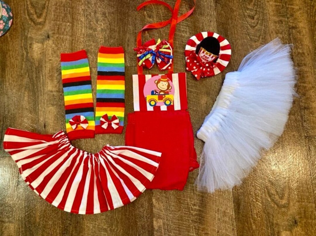 Clown Costume Toddler Baby Girl Monkey Birthday Elephant Etsy