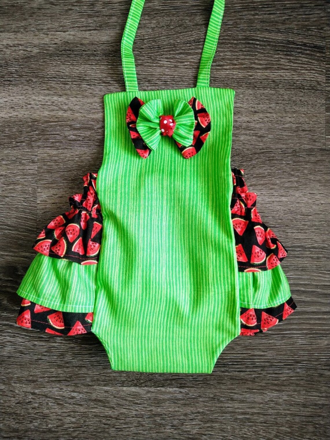 Watermelon Romper Baby Toddler Girls Watermelon Pageant OOC Etsy