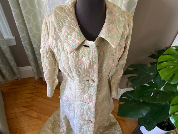 Elizabeth Arden Vintage Gold Lame Dressing Gown R… - image 3