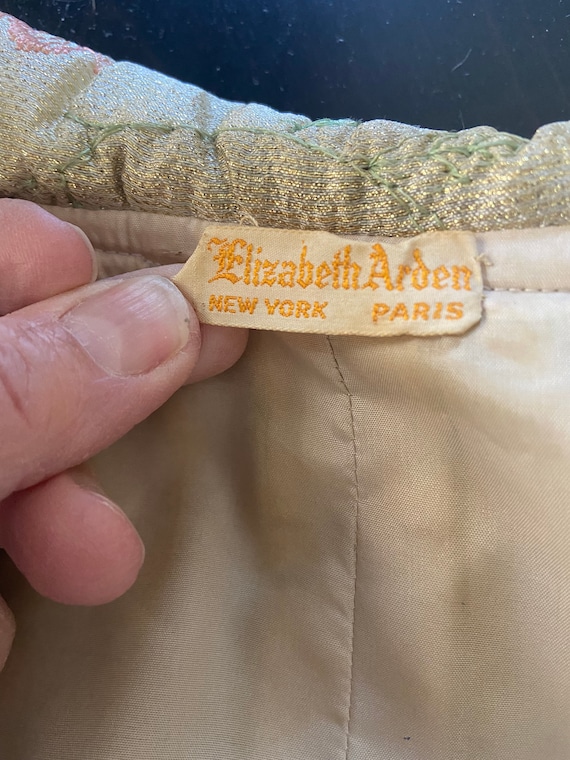 Elizabeth Arden Vintage Gold Lame Dressing Gown R… - image 4