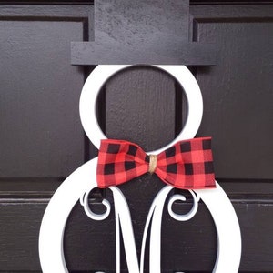 20" Snowman Monogram Door Hanger