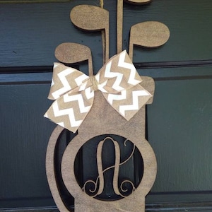 Golf Clubs Wood Monogram Wall Hanging Cutout / Sports monogram / Golfing monogram / custom monogram