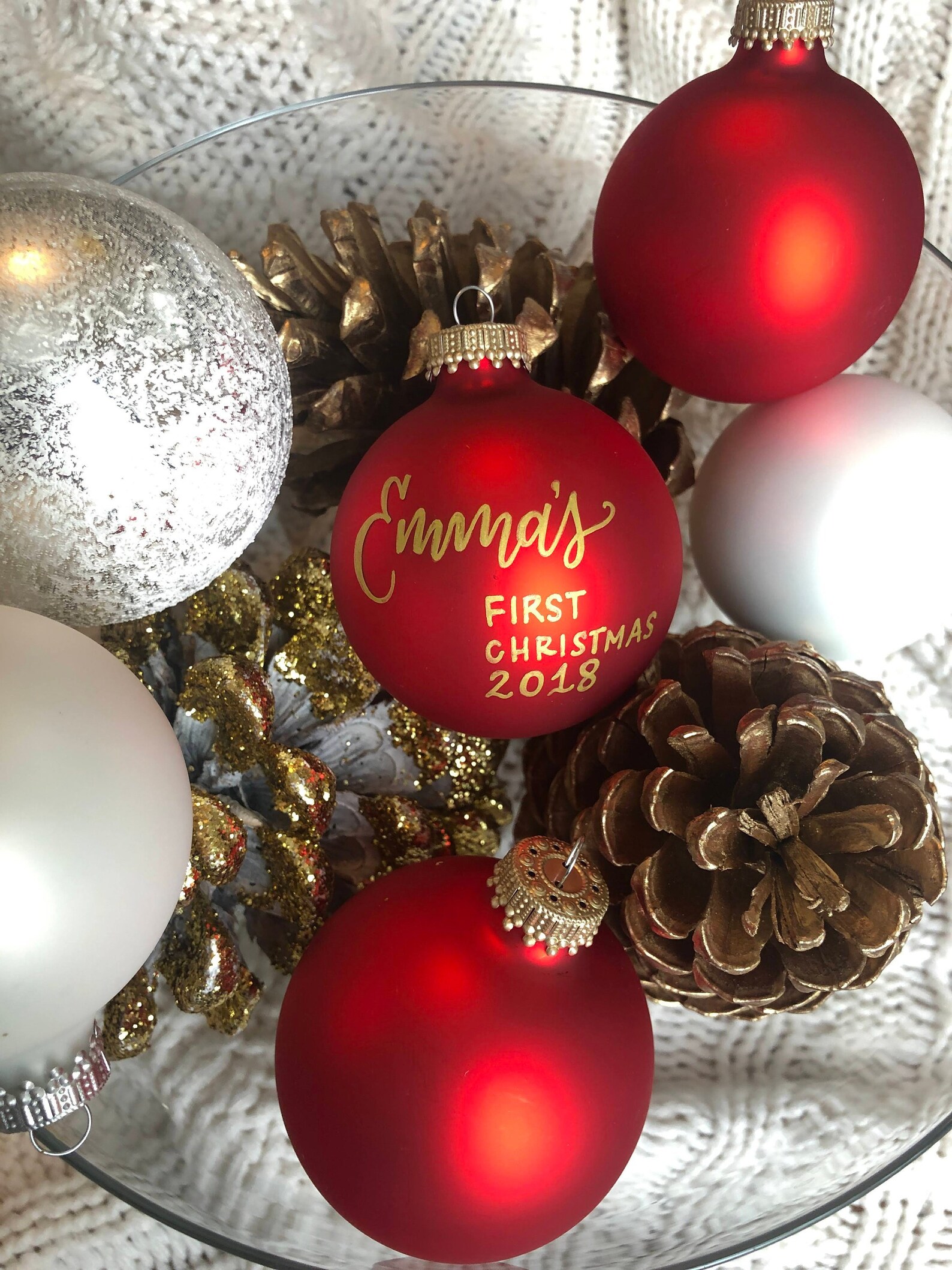 Calligraphy Handpainted Christmas Ornament / Holiday / Etsy