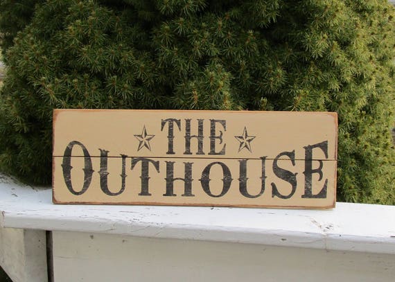THE OUTHOUSE Bathroom Sign/ Outhouse Sign/ Powder Room Sign/ | Etsy