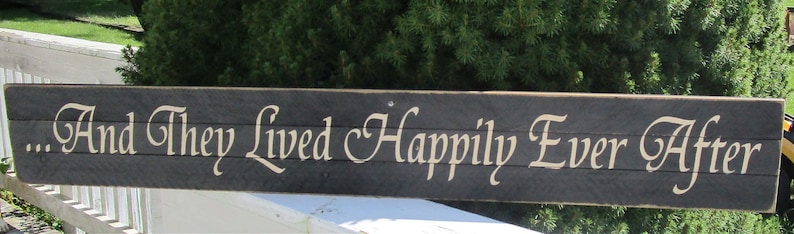 And They Lived Happily Ever Upcycled wood pallet sign ~ Farmhouse Sign Rustic Sign Wedding Gift Bridal Shower Gift Anniversary Gift