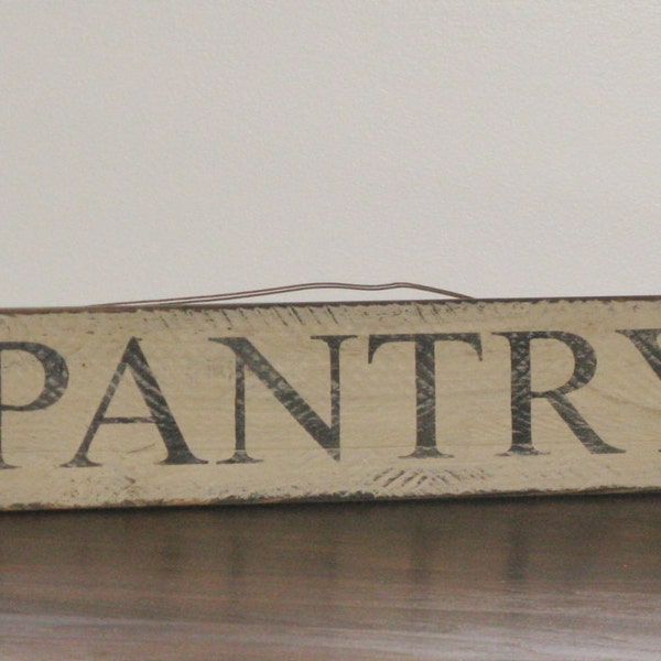 Upcycled Recycled Repurposed Wood Pallet,  Primitive, Rustic, Country, Colonial, Kitchen, Home decor ~  PANTRY ~ Sign With Rusty Wire