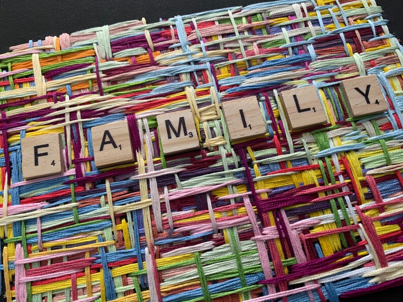 Art and Collectables Home and Living Embroidered FAMILY sign Embroidery Decor Family Sign Family Christmas Gift Family Gift