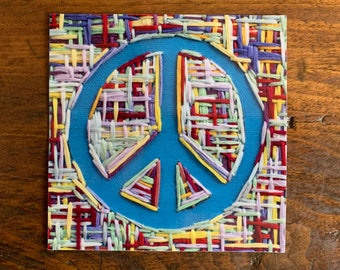 Blue Peace sign Waterproof Bumper Sticker- Water Bottle Sticker, Stocking Stuffer, Peace lover, Car Art, Computer sticker, Sticker Art