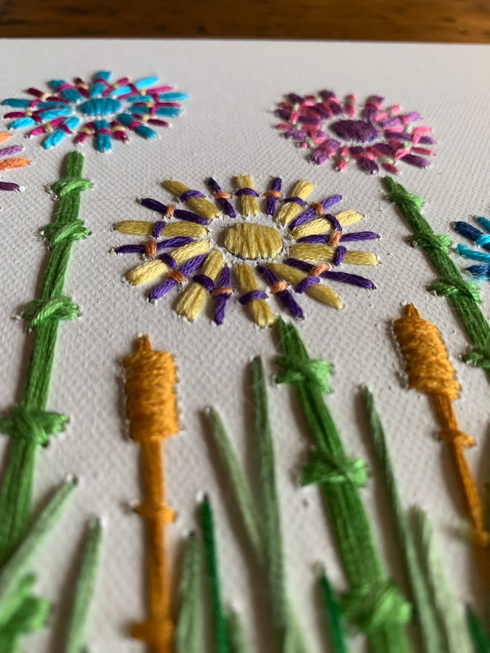 Hand embroidered colorful wildflower garden art and  etsy Hand embroidered colorful wildflower garden art and  etsy