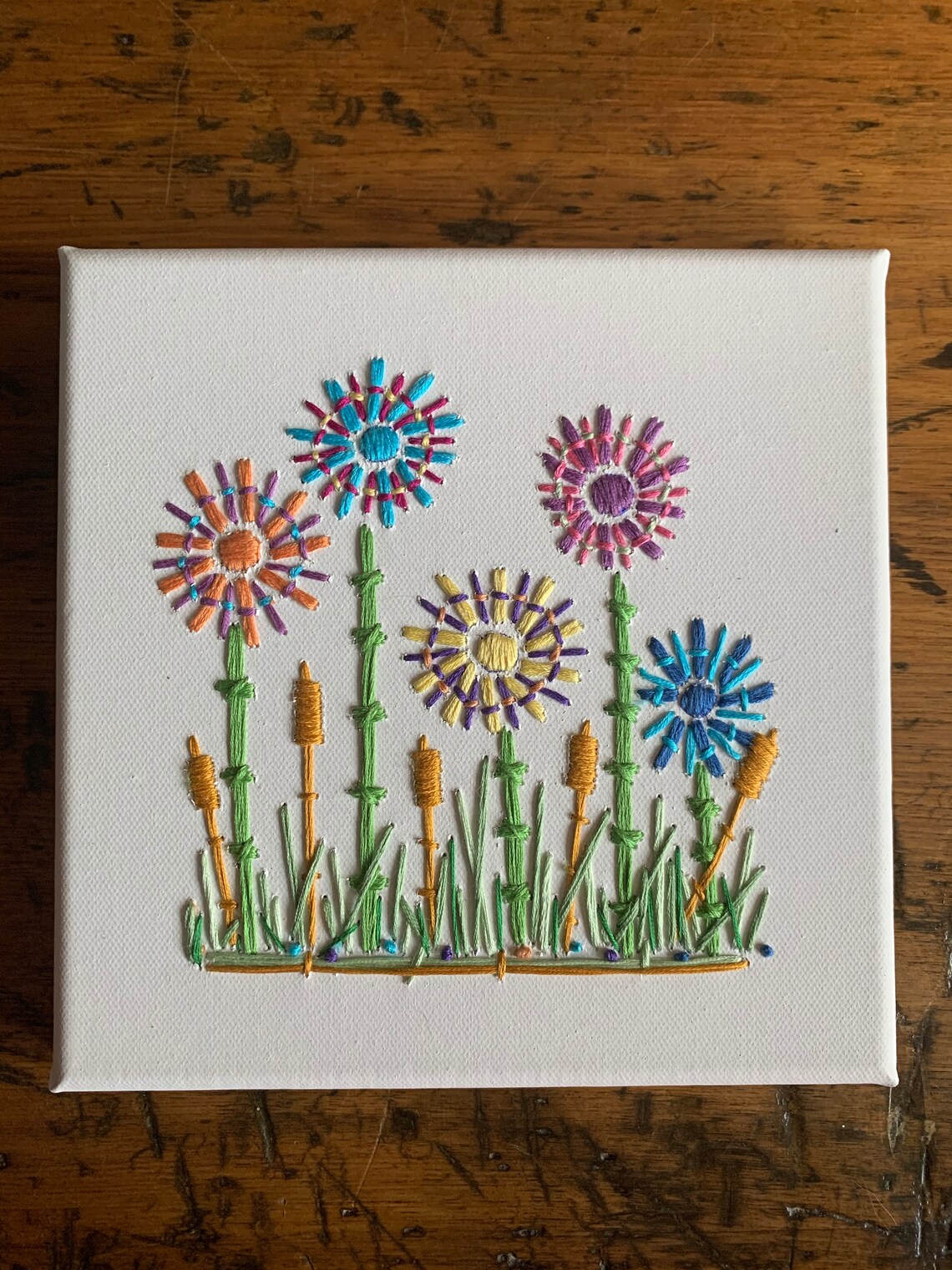 Hand embroidered colorful wildflower garden art and  etsy Hand embroidered colorful wildflower garden art and  etsy