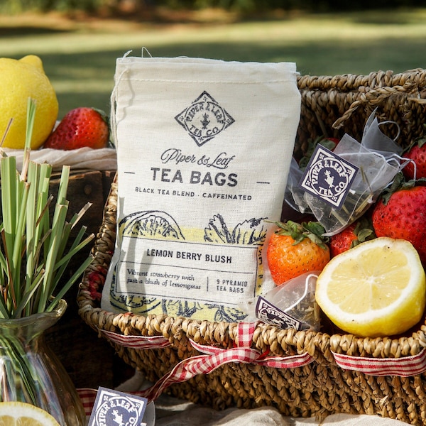 9 kt theezakjes met citroenbessenblush van mousseline