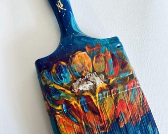 recycled paintbrush flower painting "persist" one-of-a-kind
