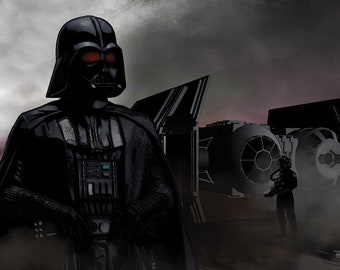 Vader TIE Advanced X1 - X-Large Metal Print
