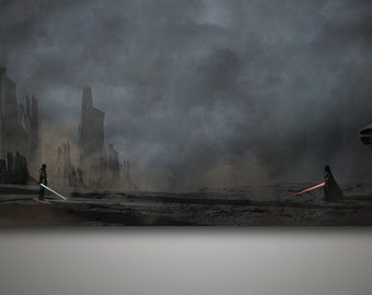 Vader Kenobi Duel premium artistic canvas