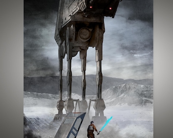 Hoth AT-AT Premium Canvas Art (12x24")