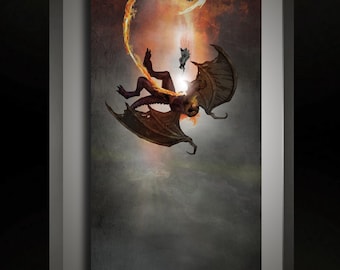 Gandalf vs. Balrog: The Abyss premium artistic canvas