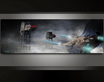 Battle of Hoth AT-AT Premium Canvas Art (12x36")