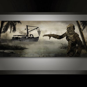 Creature From The Black Lagoon premium artistic canvas