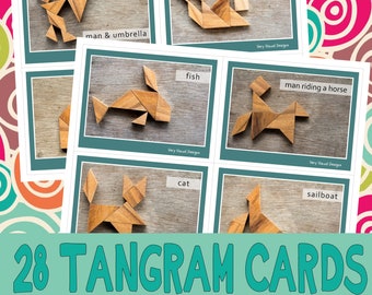 KIDS TANGRAM PUZZLES : Blocks Game ... logic, puzzles, patterns, photo card pcs