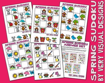 KIDS PICTURE SUDOKU Spring Season Printable Puzzles for Beginners : Critical Thinking & Problem Solving Skills