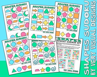 KIDS PICTURE SUDOKU Shapes Math Printable Puzzles for Beginners : Critical Thinking & Problem Solving Skills