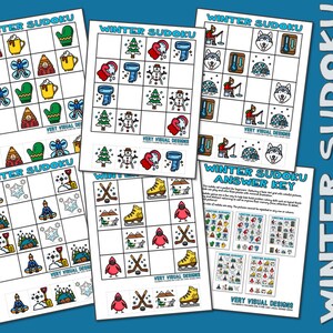KIDS PICTURE SUDOKU Winter Season Printable Puzzles for Beginners : Critical Thinking & Problem Solving Skills