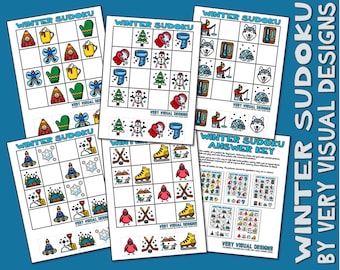 KIDS PICTURE SUDOKU Winter Season Printable Puzzles for Beginners : Critical Thinking & Problem Solving Skills
