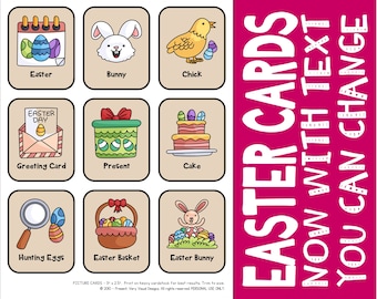 EASTER CARD SET ... Editable Visual Supports & Learning Activities For Kids ... Say What You Wanna Say!