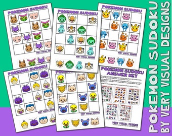 KIDS PICTURE SUDOKU Pokémon Printable Puzzles for Beginners : Critical Thinking & Problem Solving Skills