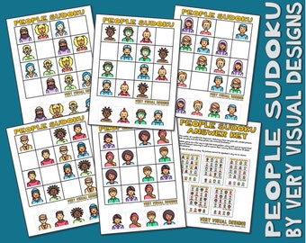 KIDS PICTURE SUDOKU People Printable Puzzles for Beginners : Critical Thinking & Problem Solving Skills